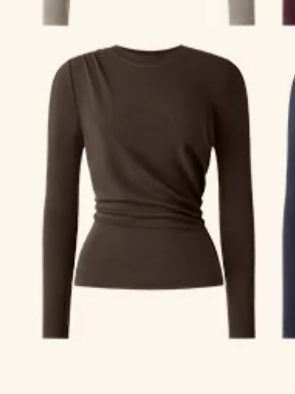 Women's Long Sleeve Crewneck Top - espresso
